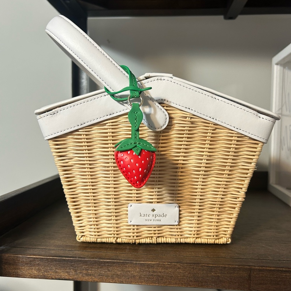 Kate Spade strawberry picnic basket purse